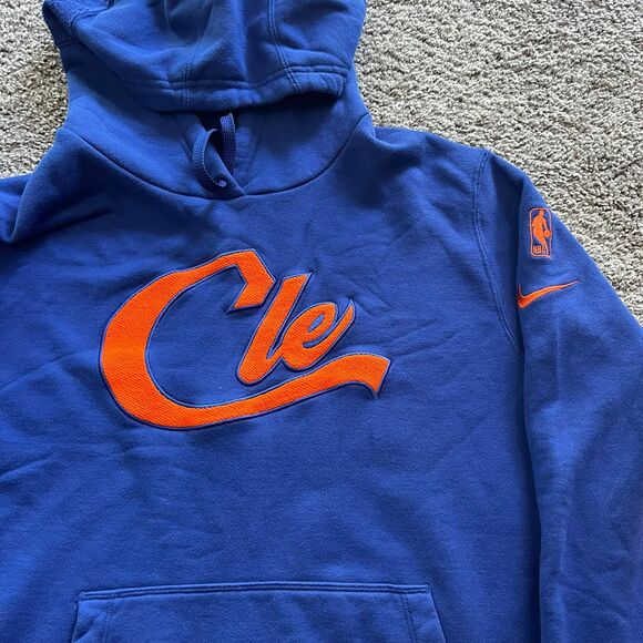 Nike Cleveland Cavaliers Courtside Club Fleece Hoodie Sweatshirt Blue Mens XL - Picture 2 of 8
